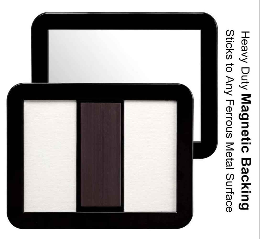 mpowtech 10 Pack Black Magnetic Locker Mirror,5" x 7" Iocker Mirror Magnetic - Small Mirrors for School Locker, Bathroom, Workshop Toolbox, Office Cabinet,Easy Install