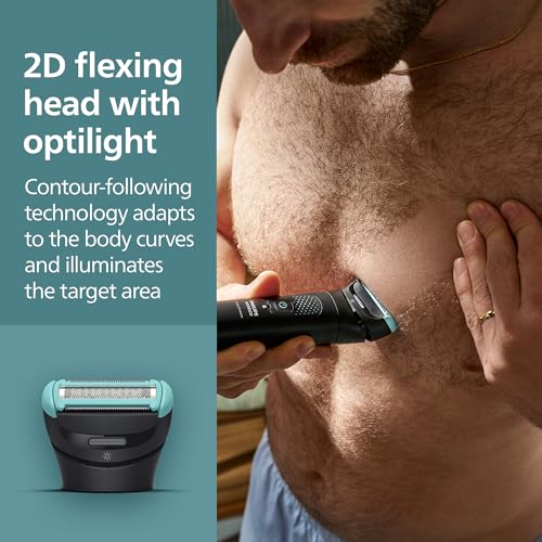 Waterproof Men's Body Groomer with Travel Case & 2D Flex Head