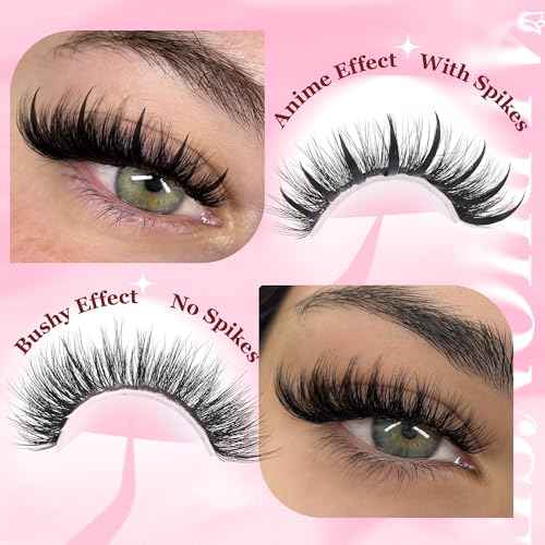 Lash Clusters with Spikes Manga Lash Kit 70D 80D Cluster Eyelash Extensions Kit CC-Curved Wispy Spiky Individual Lashes Kit with Bond Seal Tweezers by ALPHONSE