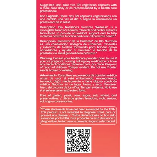 Bio Nutrition Prostate Wellness with Pumpkin Seed Extract 60 Capsules