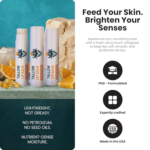 Grass-Fed Beef Tallow Lip Balm 3pk – Sweet Orange