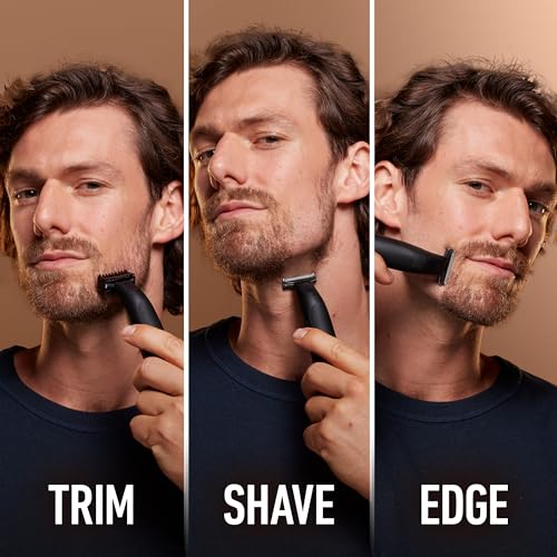 King C. Gillette Men's All-in-One Styler Cordless Stubble Trimmer with 4D Blade and 3 Interchangeable Combs, Waterproof, Beard Trimmer, Beard Care, One Blade Lasts 6 Months