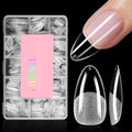 AILLSA 450pcs Medium Almond Soft Gel Nail Tips – 15 Sizes, Half Matte, DIY Manicure