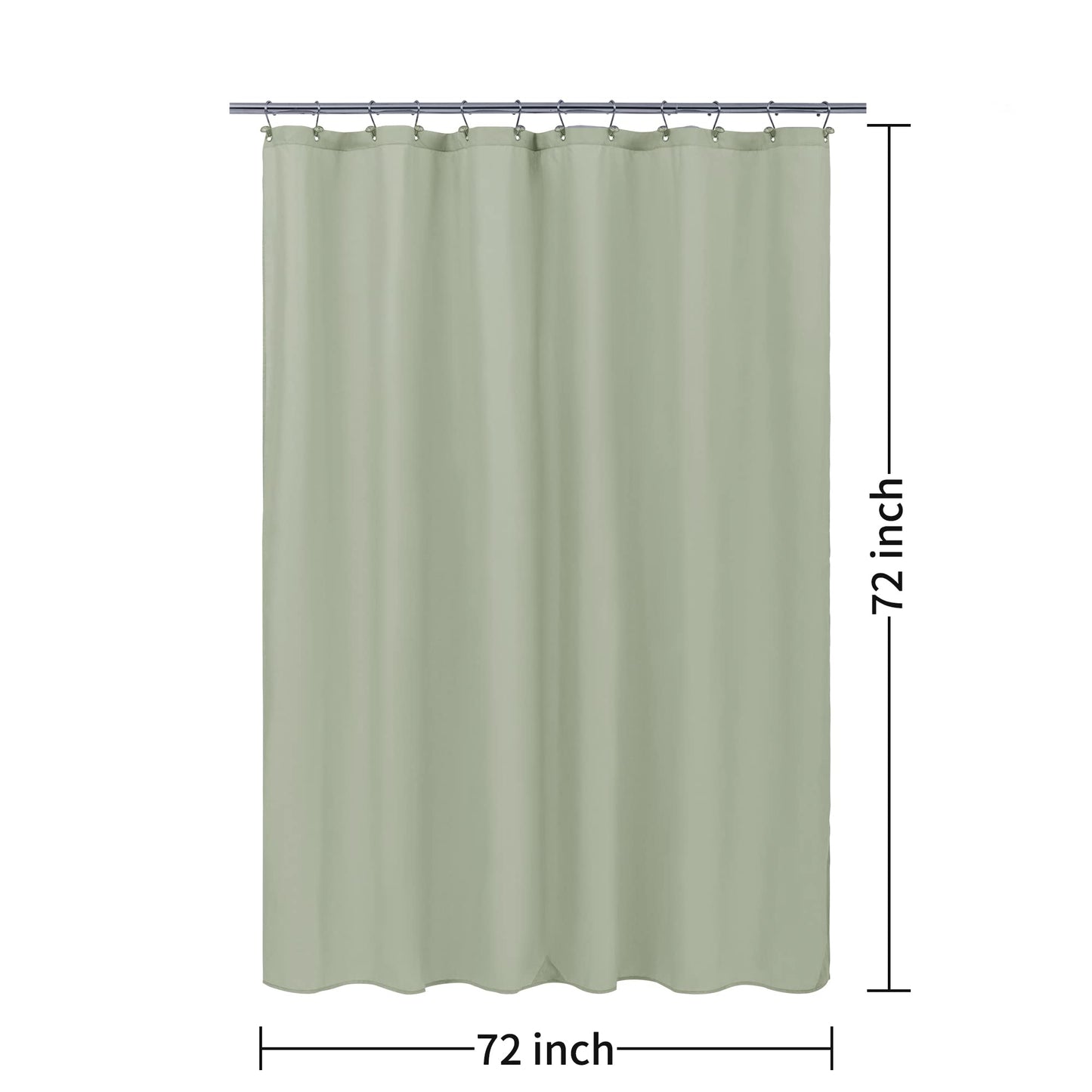 ALYVIA SPRING Sage Green Fabric Shower Curtain Liner Waterproof - Soft & Light-Weight Cloth Shower Liner with 3 Magnets, Hotel Quality & Machine Washable - Standard Size 72x72, Desert Sage