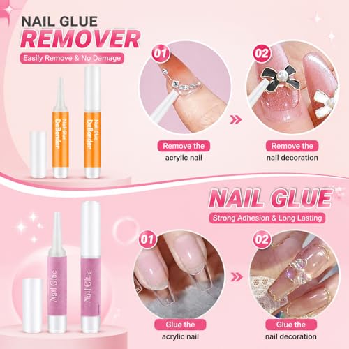 20 Set Press On Nail Prep Kit with Adhesive Tabs & Glue