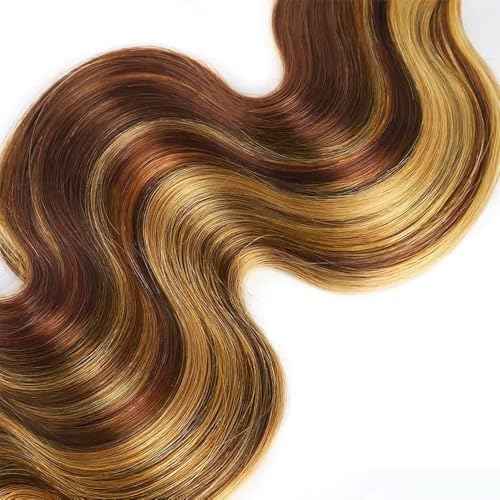 Honey Blonde Bundles Human Hair Reddish Brown Body Wave 3 Bundles 16 18 20 inch P27/33 Human Hair Bundle 300g