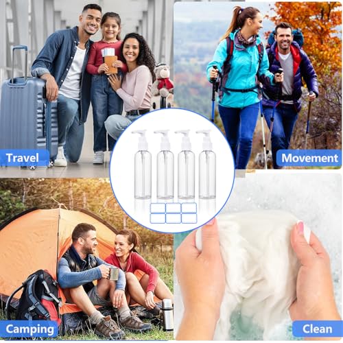 4 Pack 3.4 oz TSA Approved Travel Pump Bottles | Refillable