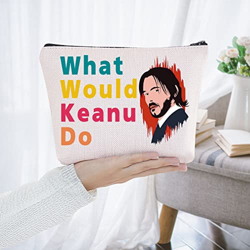 BWWKTOP Keanu Inspired Cosmetic Bag - Multicolor, Waterproof, Letter Print - Travel, Makeup Storage, Gift - Women - Keanu Reeves Fans (Keanu Bag)
