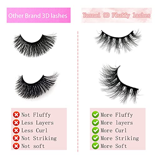 Fluffy Lashes 18mm False Eyelashes 100 Pairs 10 Styles Mixed Natural 9D Faux Mink Lashes Bulk Soft Reusable Fake Eyelashes Wholesale Lash with Glitter Portable Boxes