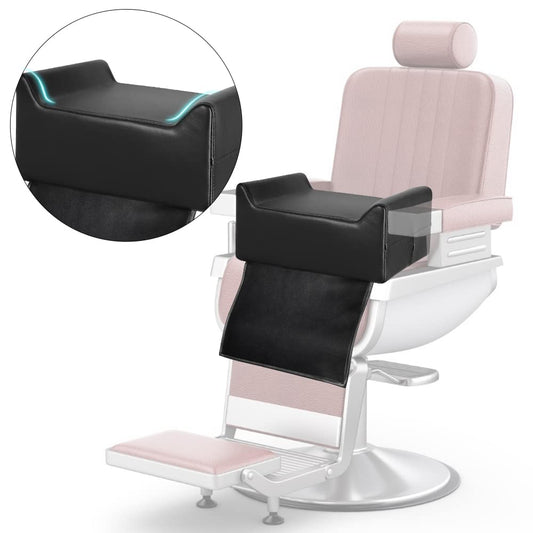 Apllamo Salon Booster Seat for Kids - Salon Booster Seat Cushion for Children's Hair Cut,Barber Booster Seat for Salon Chair Hair Stylist,Leather Seat Cushion for Beauty Salon Spa Equipment Black