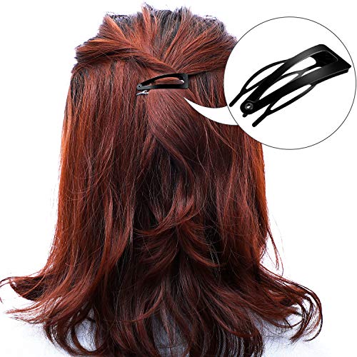 Chinco Black Metal Snap Hair Clips 24 Pack - 2 Inch Double Grip