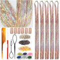 Peach Pink Hair Tinsel 48" Galaxy Fairy Hair Extensions