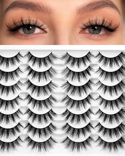 Losha Faux Mink Lashes 14 Pairs - Natural Fluffy False Eyelashes