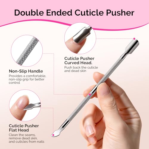 MelodySusie Gel Nail Polish Remover Clips Kit with Cuticle Pusher - 21 Pcs