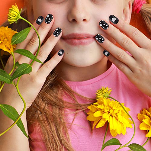 240 Pieces 12 Sets Press on Nails for Kids Girls Fake Nails Artificial False Fingernail Pre-glue Full Cover Cartoon Gradient Short Nail Tip for Girls Kids Nail Decoration (Animal Pattern)