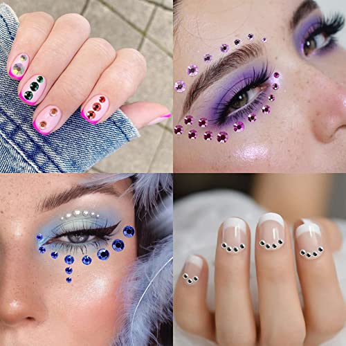 Bilizar 6 Sheets Face Gems Stick-On Jewels Rhinestones