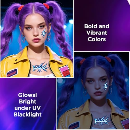 Glow-in-the-Dark K-pop Temporary Tattoos – Dark Fantasy Symbol Set