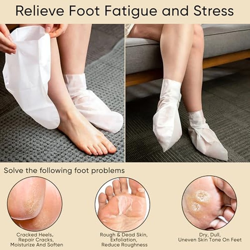 Coconut Foot Peeling Mask - 3 Pairs Exfoliating Foot Masks for Smooth Feet