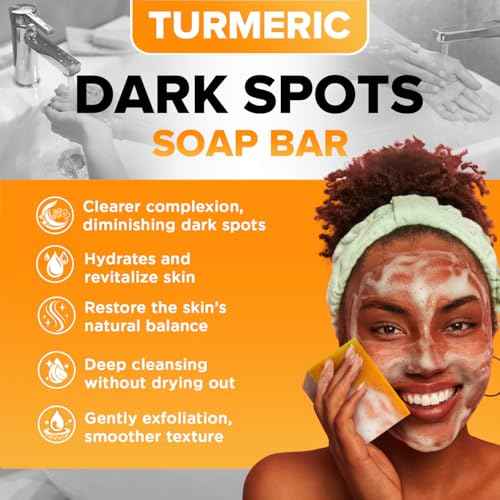 iHeart Nature Organic Turmeric Soap for Dark Spots & Acne with Clove Bud (2 Packs) ? Face & Body Bar ? Rich, Creamy Lather for Natural Skin Glow Aromatherapy