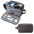 BAGSMART Toiletry Bag for Men, Canvas Travel Toiletry Organizer Dopp Kit Water-resistant Shaving Bag for Toiletries Accessories,Grey-Large