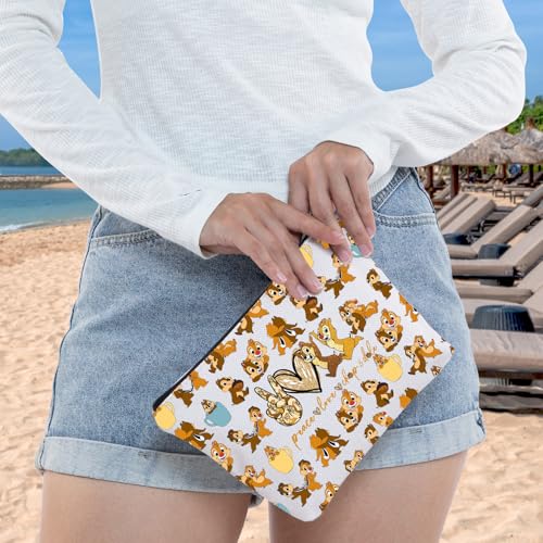 WZMPA Chip Squirrel Cosmetic Bag Dale Lover Gifts Peace Love C£¦D Makeup Zipper Pouch Bag Squirrel Merchandise (Love C£¦D 2-Full)