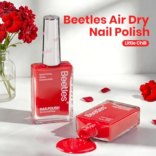 Beetles Little Chili Red Nail Polish - Quick Dry, High Gloss, Long-Lasting