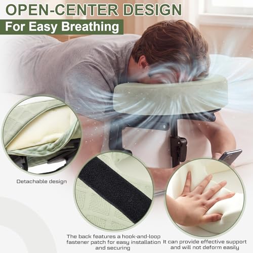 Qunclay Adjustable Massage Headrest for Bed, 5.5-17" Height