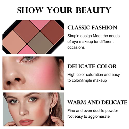 HOSAILY 12-Color Cream Blush Palette Waterproof Long Lasting Matte Face Makeup