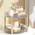 360° Rotating Makeup Organizer - 2 Tier Spinning Cosmetics Storage