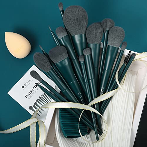 DUcare Makeup Brushes Set 17 Pcs with Brush Cleaning Mat and Makeup Sponge & Makeup Brush Cleaner