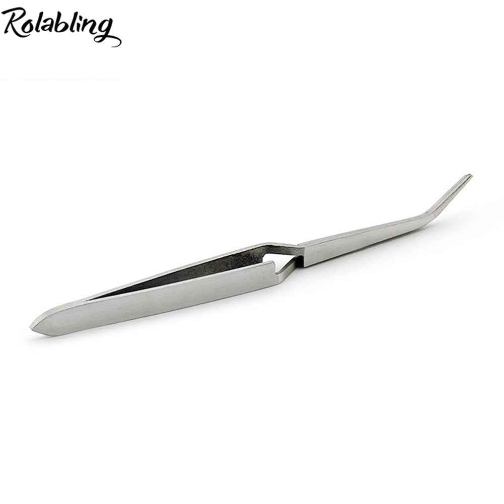 Rolabling Nail Art Tweezers Manicure Rhinestones Picking Tools Clip Stainless Steel Nail Art Tools (Size-1)