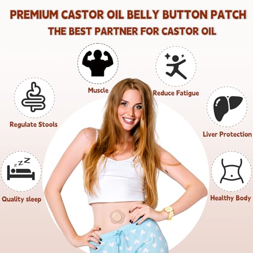 Castor Oil Belly Button Patches, 50pcs Leak-Proof Organic Cotton
