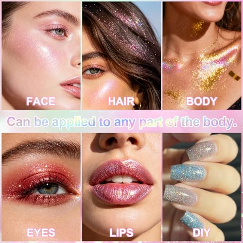 Roll-On Body Glitter Gel - Holographic Chameleon Shimmer (2 Pack)
