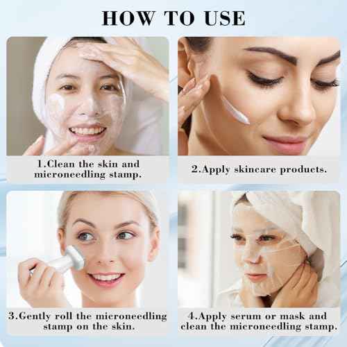 120 Titanium Derma Stamp,Microneedle Stamp 0.25 mm, Microneedling Roller for Men and Women Home Use