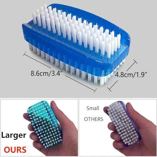 Nail Brush for Cleaning Fingernails Two Sided Fingernail Scrub Brush Soft Stiff Nylon Bristles Scrubber Brush for Hand and Under Nails,4 Pack