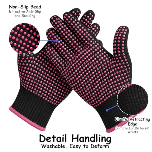 Heat Resistant Gloves for Hair Styling, 4 Pack