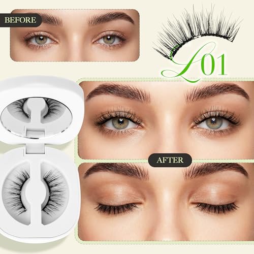 LASHVIEW Magnetic Eyelashes with Applicator - Reusable, No Glue