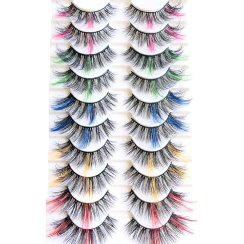 Sunniess Ombre Colored Silk Lashes - Fluffy Wispy Fake Eyelashes