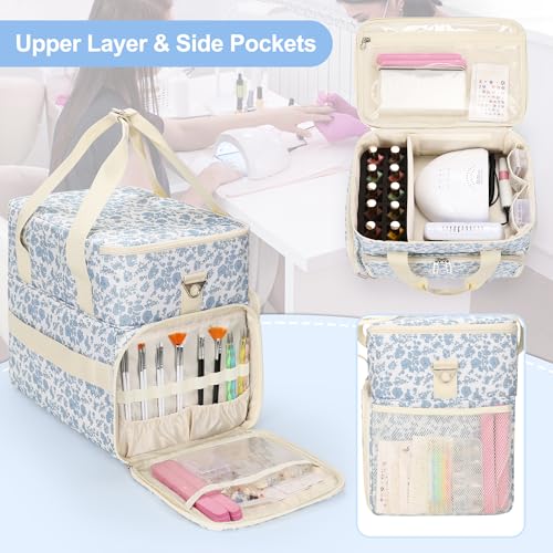 Relavel Nail Polish Organizer Bag - Holds 80-100 Bottles