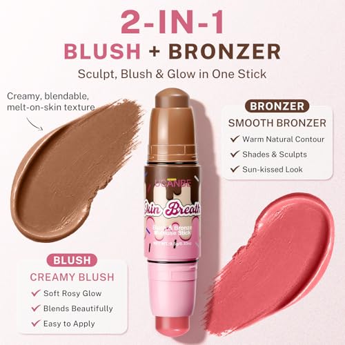 UCANBE Blush & Bronzer Stick - 2-in-1 Cream Makeup (Peach Juice)