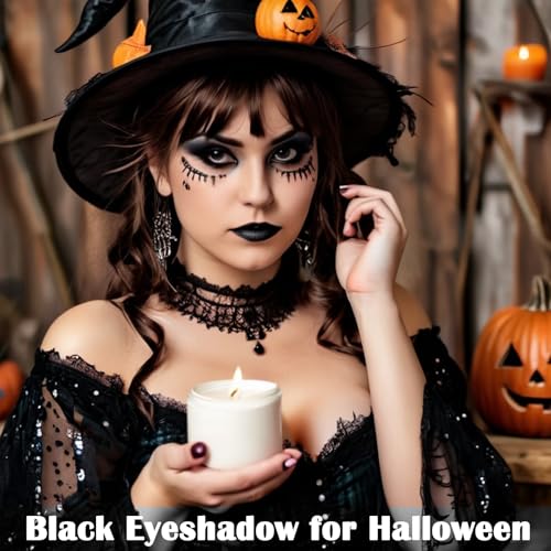 Black Matte Eyeshadow with Mirror & Brush - Long Wear