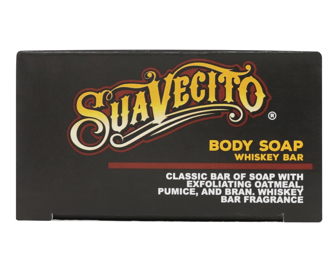 Suavecito Body & Hand Soap Bars Moisturizing Masculine Whiskey Bar Fragrance 6 oz 3 Pack