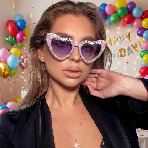 Birthday Baddie Glasses Set with Tiara & Sash