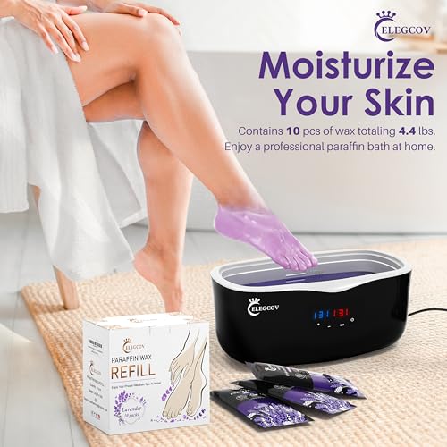 Lavender Paraffin Wax Refills 10 Pack for Hand & Foot Wax Bath (4.4 lb)