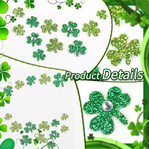 St. Patrick's Day Glitter Face Tattoos with Shamrock Gems