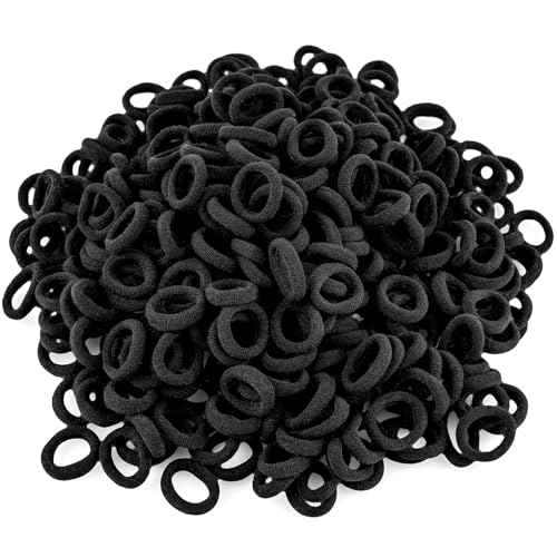 400 PCS Baby Hair Ties ? No Damage Elastic Ponytail Holders, Soft Seamless Multicolor Hair Bands for Toddlers and Girls, Baby Hair Accessories (Black)