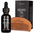 ZilberHaar Beard Oil ¢à1 - Pure, Organic Moroccan Argan and Jojoba Oil for Natural Beard Growth and Hydration - 1 oz - Free Beard Comb Gift