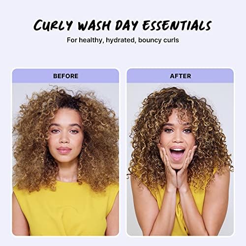 COLOR WOW Cleanse & Quench Wash Day Duo for Curly Hair- Featuring HOOKED 100% Clean Shampoo with Root-Locking Technology and COCO-MOTION Lubricating Conditioner