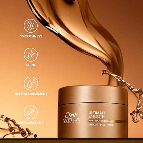 Wella Professionals ULTIMATE SMOOTH Intense Mask with Deep Nourishment | Treatment for Dry, Frizzy Hair | Smooths & Adds a Silky Shine | With Squalane & Omega 9 | Color Safe