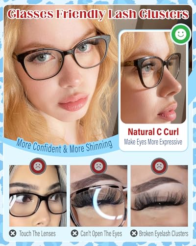 Zegaine Natural Lash Clusters 8-14mm Short Curly Spiky Wispy False Eyelashes